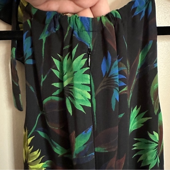 Taylor Tropical Floral Printed Maxi Halter Neck Chiffon Sheath Dress 6 - Picture 5 of 7